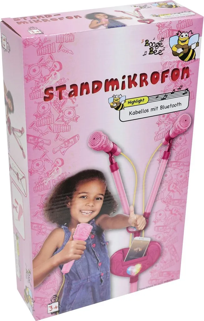 Microphone sur pied Boogie Bee sans fil pour enfant avec effets sonores