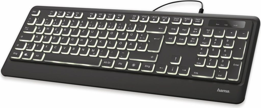 Beleuchtete Tastatur "KC-550", kabelgebunden, Schwarz (00182671)