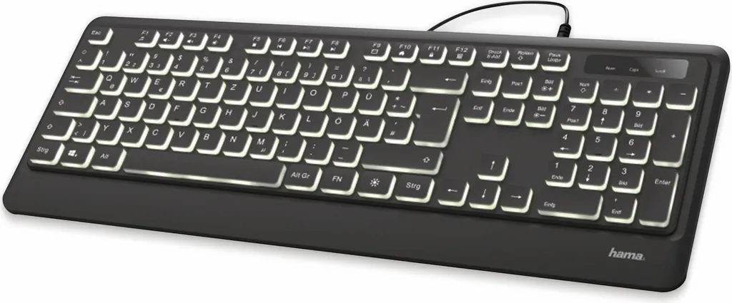 Hama KC-550 Clavier filaire USB à touches silencieuses et lumineuses LED