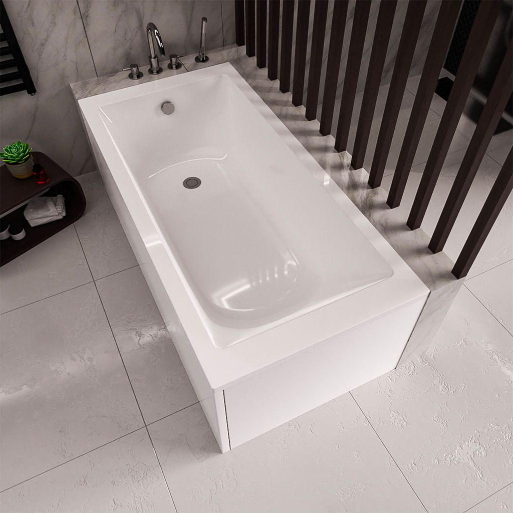 ECOLAM große Badewanne 190x90 cm TAMI + Schürze Verkleidung Produktbild 