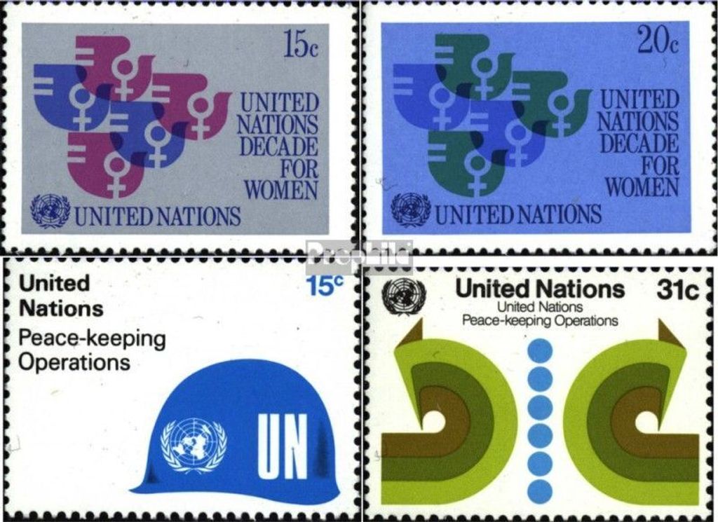 Briefmarken UNO - New York 1980 Mi 342-343,344-345 (kompl.Ausg.) postfrisch Sondermarken