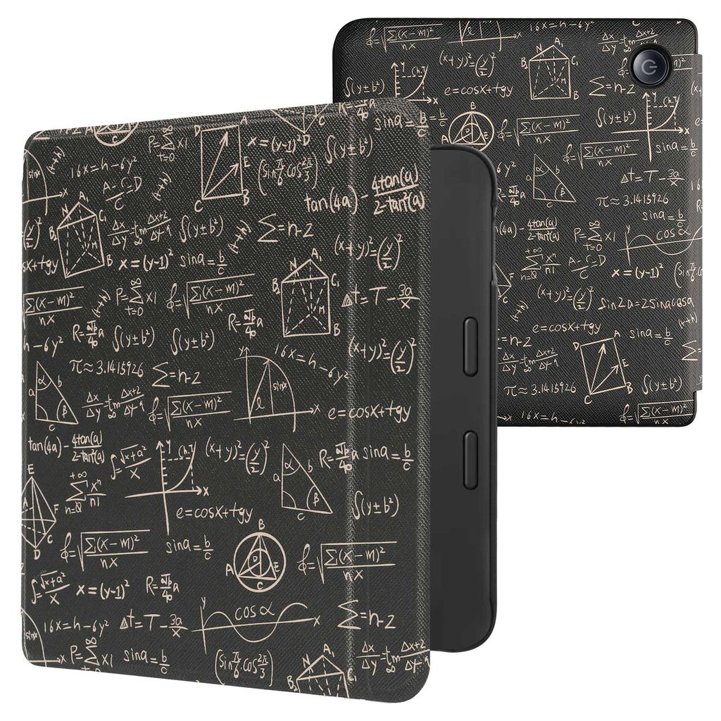 kwmobile Schutzhülle für Tolino Vision 6 Hülle - eReader Flip Case mit Auto Sleep Funktion - Gleichung mit Grün Gelb