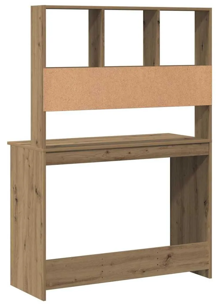 Bureau bibliothèque chêne 148cm de haut pour ranger et travailler malin - 5
