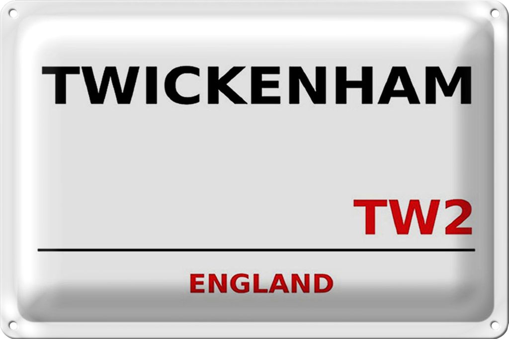 Blechschild England 40x30cm Twickenham TW2