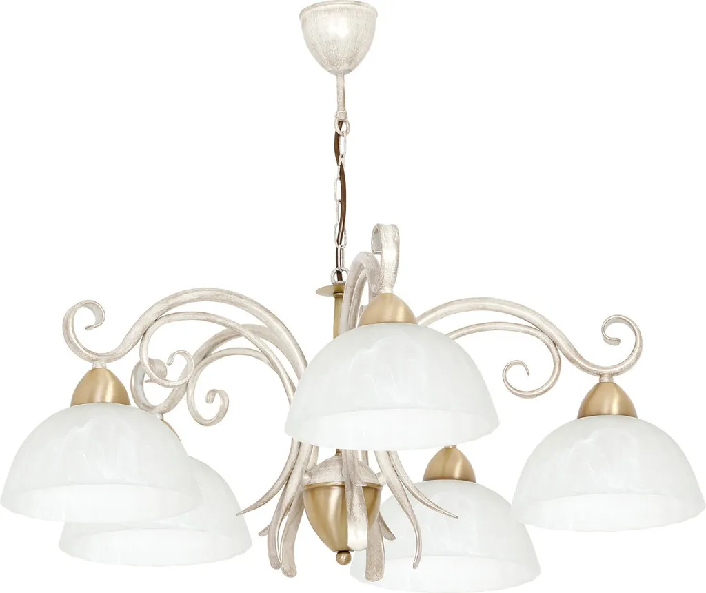Suspension Aurora crème 5xE27 - Éclairage puissant et doux sans reflets