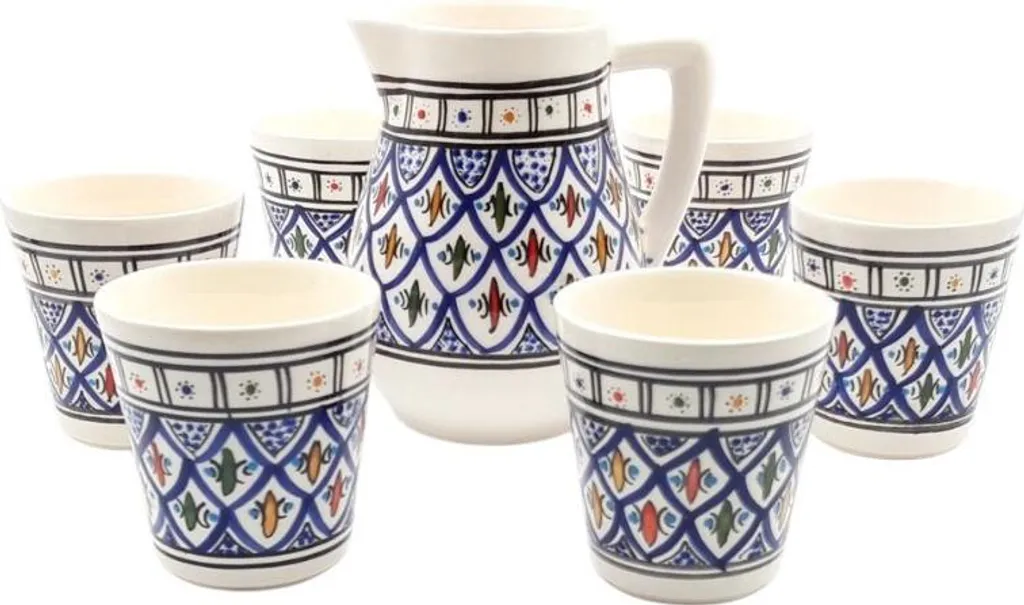 Servizio Bevande Bakir Bleu per 6 Persone | Set in Ceramica Artigianale