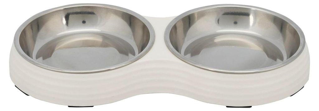 Futternapf-Set, Melamin/AC.INOX, 2 × 0,2 l/ø13/27 × 3 × 14, Bl