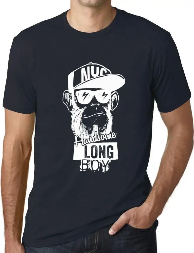 Herren Grafik T-Shirt Hübscher Junge lang – Handsome Boy Long – Öko-Verantwortlich Vintage Jahrgang Kurzarm Lustige Druck Geburtstag Geschenk...