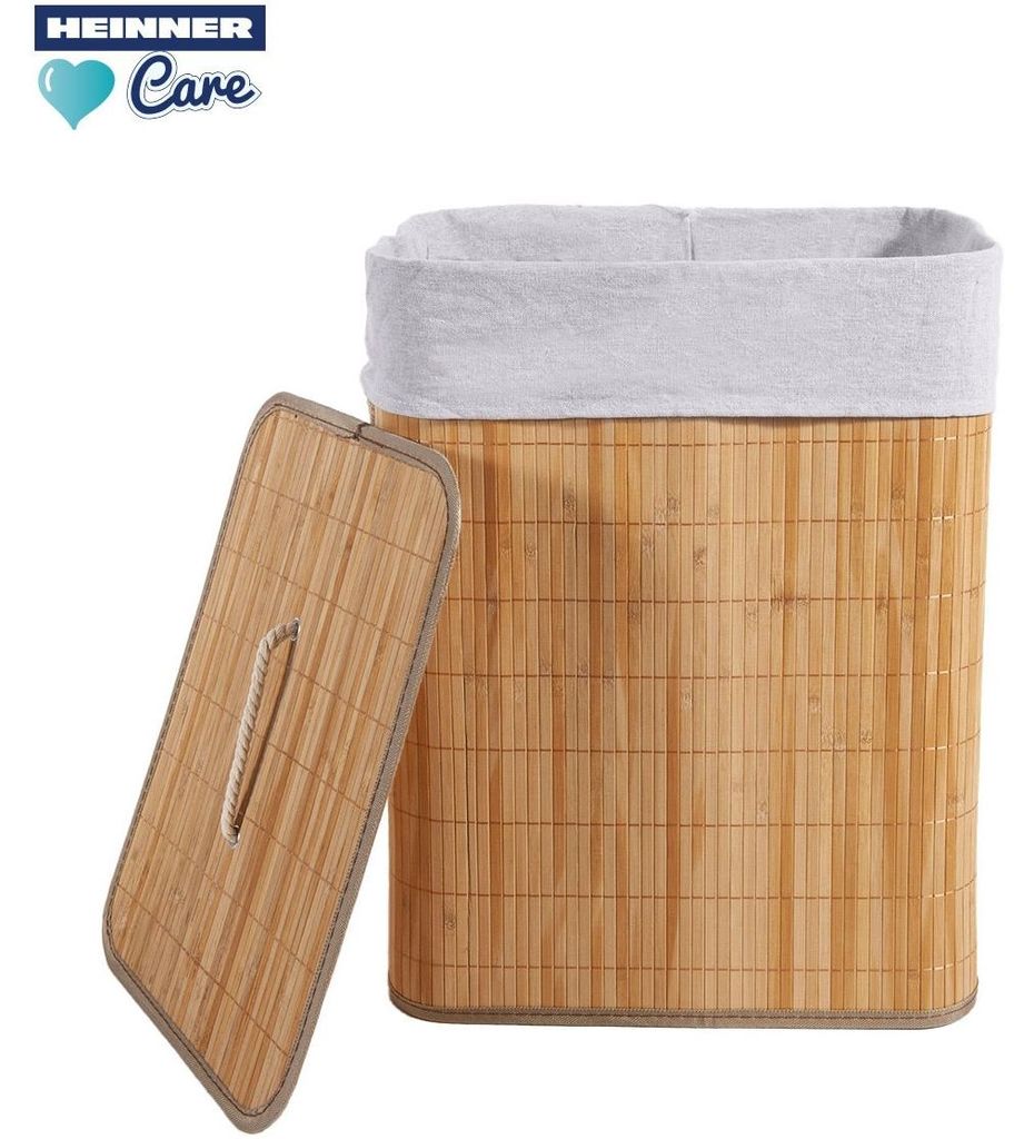 Rechteckiger Wäschekorb Heinner Care Bambus, 60 x 40 x 30 cm, 70 L