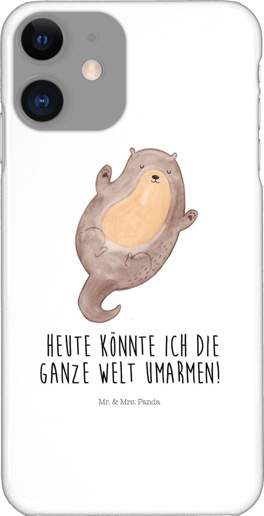 Mr. & Mrs. Panda Iphone 11 Handyhülle Otter Umarmen - Weiß - Geschenk, Cover, Handy Schutzhülle, Hallo, glücklich, Pro, gut Gelaunt, Optimistis...