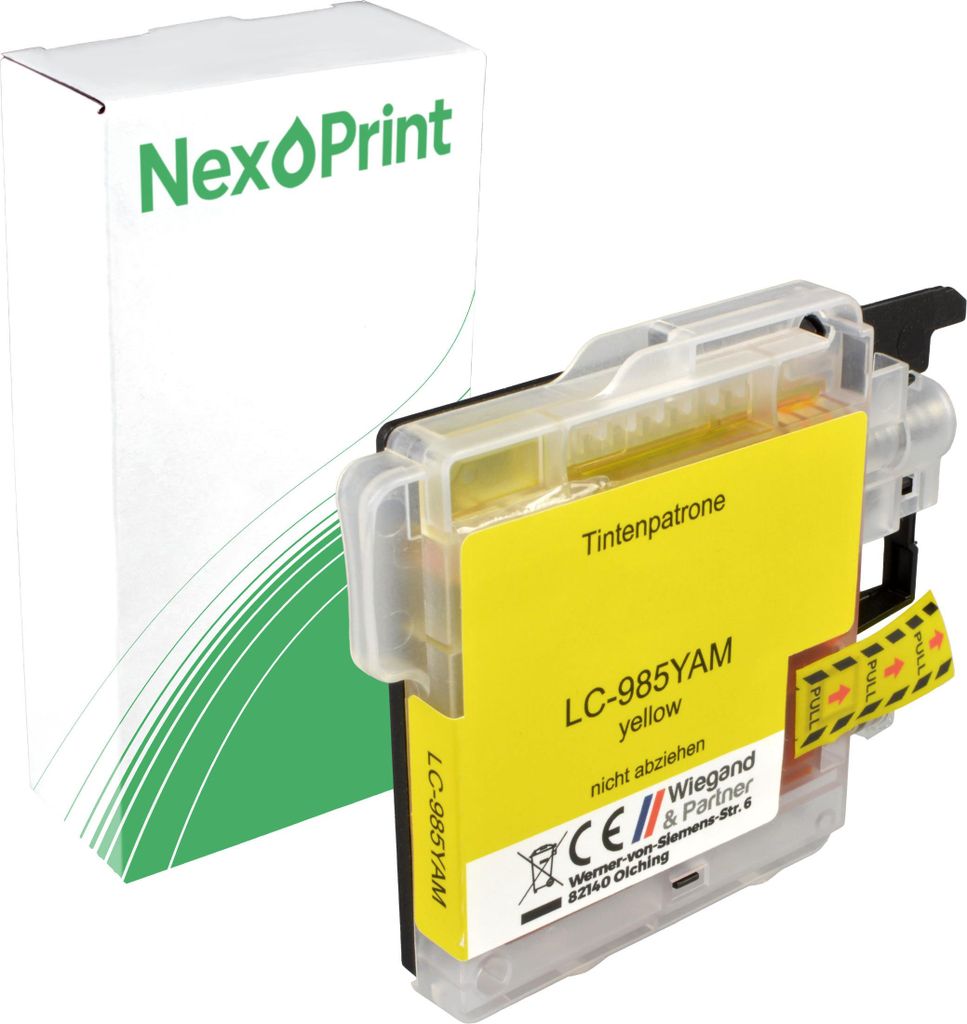 NexoPrint LC-985Y yellow Druckerpatronen kompatibel zu Brother MFC-J 265 W MFC-J 410 MFC-J 415 W ca. 1300 Seiten