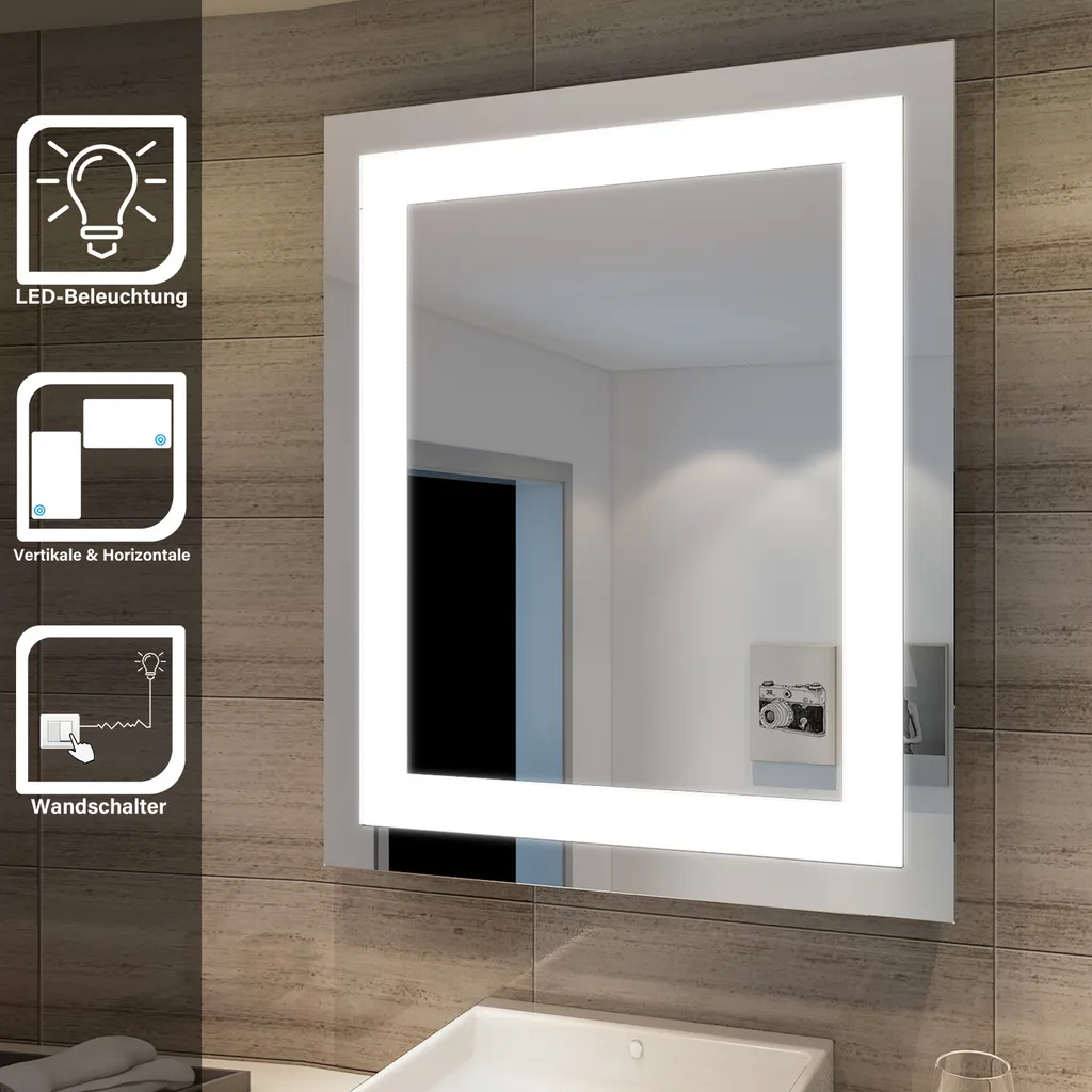 Offerta Specchio Bagno LED SONNI 60x50cm - IP44 Risparmio Energetico