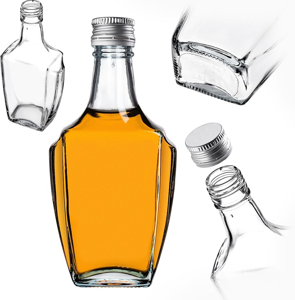 KADAX Glasflasche für Tinktur 250ml mit Silberverschluss Produktbild 