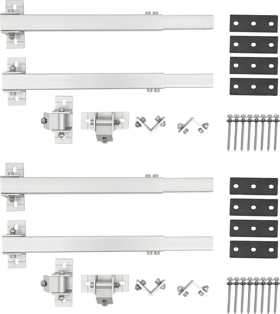 Solarpanel-Montageset, verstellbare Neigung 15-30°, Tragfähigkeit 100 kg, enthält 4 Halterungen, Silber, Universal