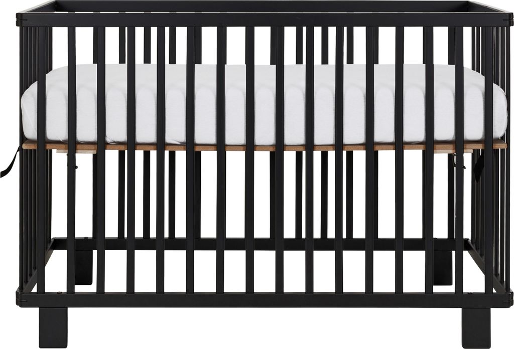 Puck Faltbares Kinderbett Schwarz Matt 60 x 120 cm Produktbild 