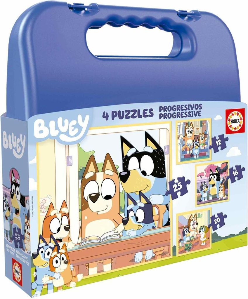 Educa - Set mit vier progressiven Puzzles von 12 bis 25 Teilen mit blauen Figuren. Ab 3 Jahre alt (19830) EDUCA