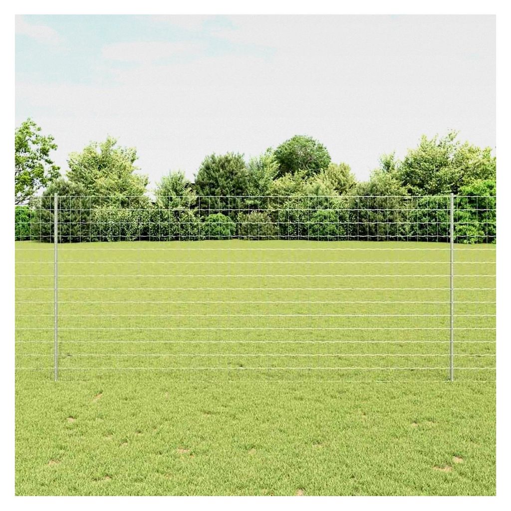 Euro Zaun Set 2er Pack Feuerverzinkter Stahl Groß Langlebig, Gartenzaun Maschendraht Sichtschutz für Garten Hof Kaninchen Hühner Haustiere