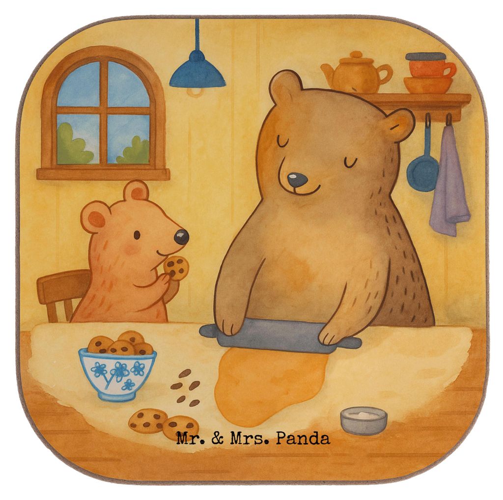 Mr. & Mrs. Panda Tischuntersetzer Oma Backen Design - Weiß - Geschenk, Untersetzer Glas, Kekse, Kaffee, Omi, Tassenuntersetzer, Großmutter, Quadr...