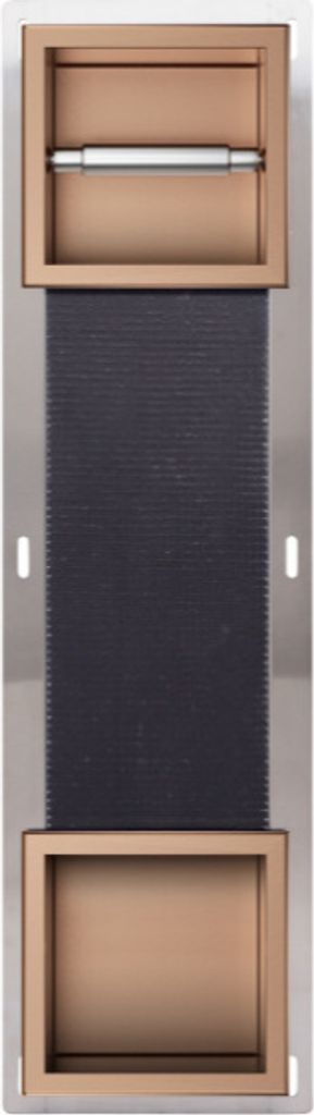 BADLAND Unterputz Wandnische Toilettenpapierhalter WALL BOX PAPER 2 Kupfer, mit Toilettenpapieraufbewahrung