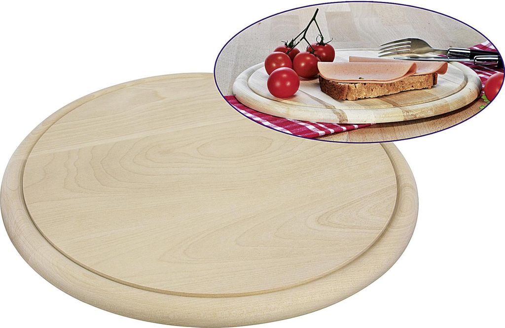 HI Holzteller aus hellem Plantagenholz Ø28 cm 24 Stück Immagine del prodotto 