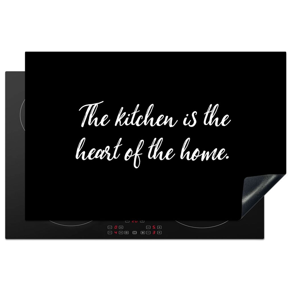 KitchenYeah Herdabdeckplatte Sprichwörter - Kochen - Zuhause - Die Küche ist das Herz des Hauses - Zitate , 80x52cm, Küche Deko, Glaskeramikko...