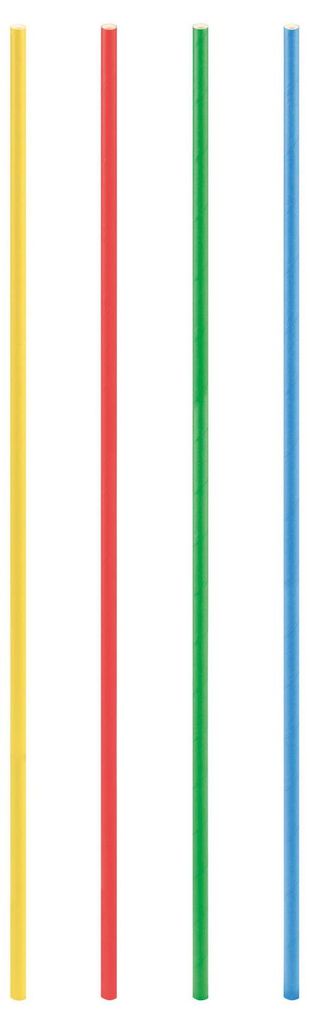50x Trinkhalme aus Papier extra lang bunt Ø8mm 80cm Produktbild 