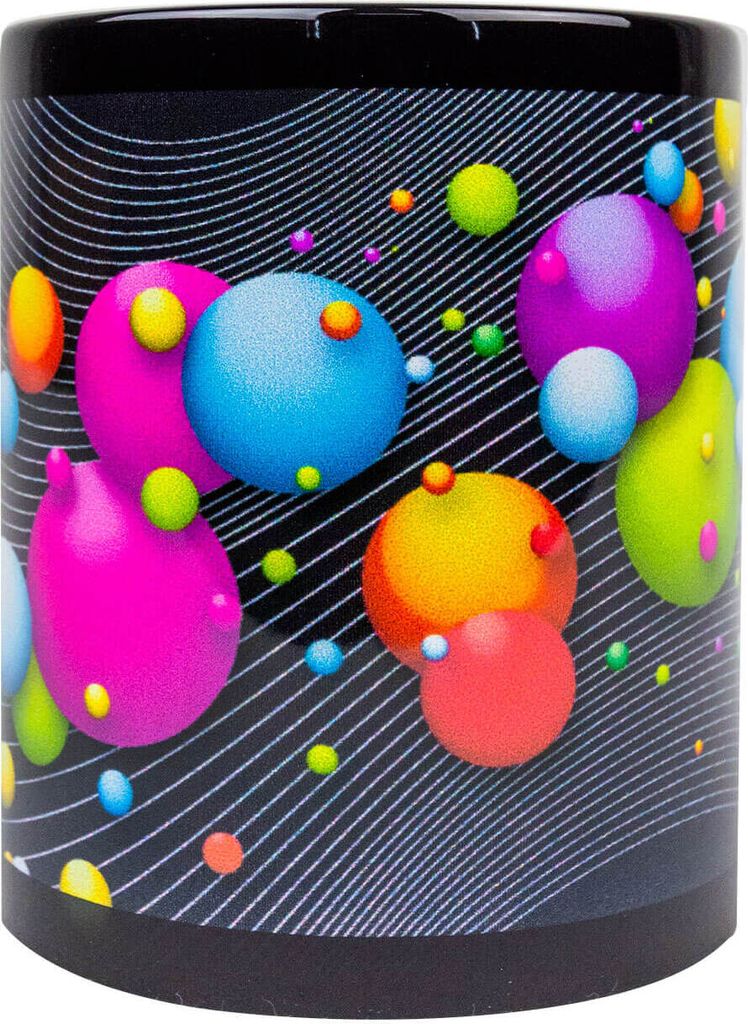 PSYWORK Fluo Cup Neon Motiv Tasse "Happy Bubbles"