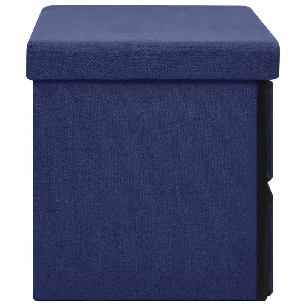Banc d'entrée avec coffre de stockage bleu 76 cm idéal gain de place - 4