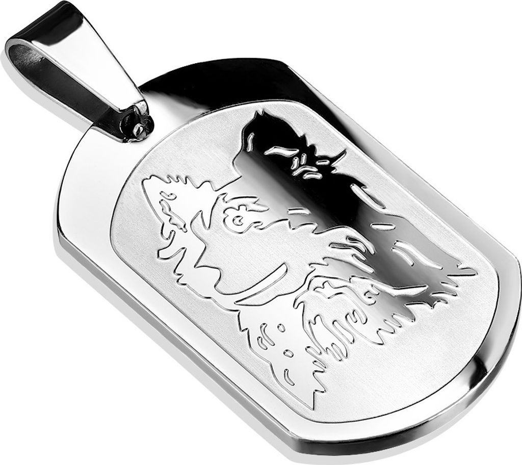 Anhänger Dog Tag Hund Silber aus Edelstahl Uni