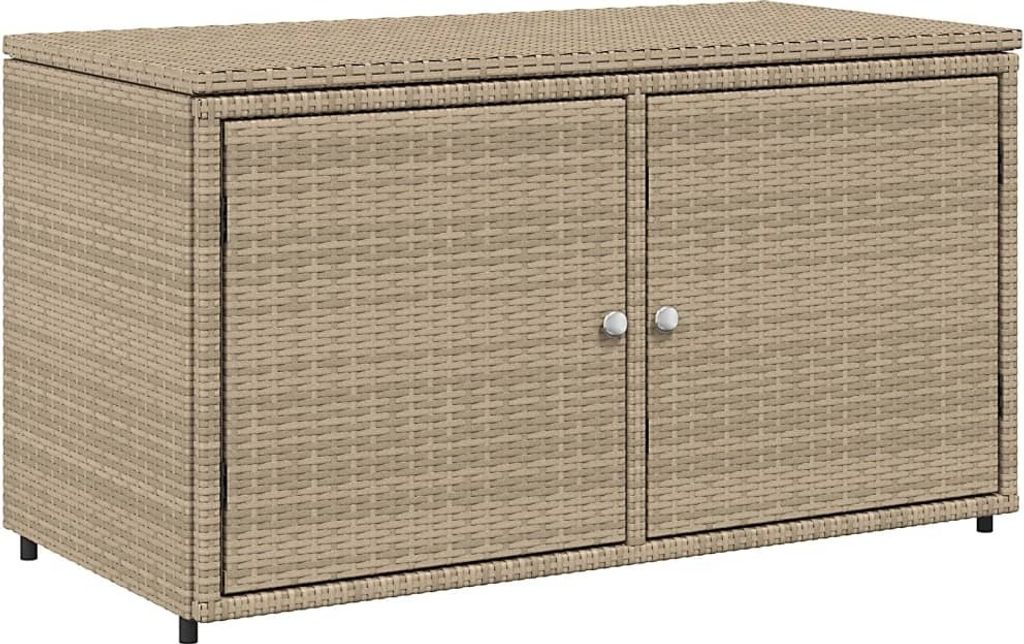 vidaXL Záhradná skrinka béžová 110x55x60,5 cm Poly ratan Obrázok produktu 