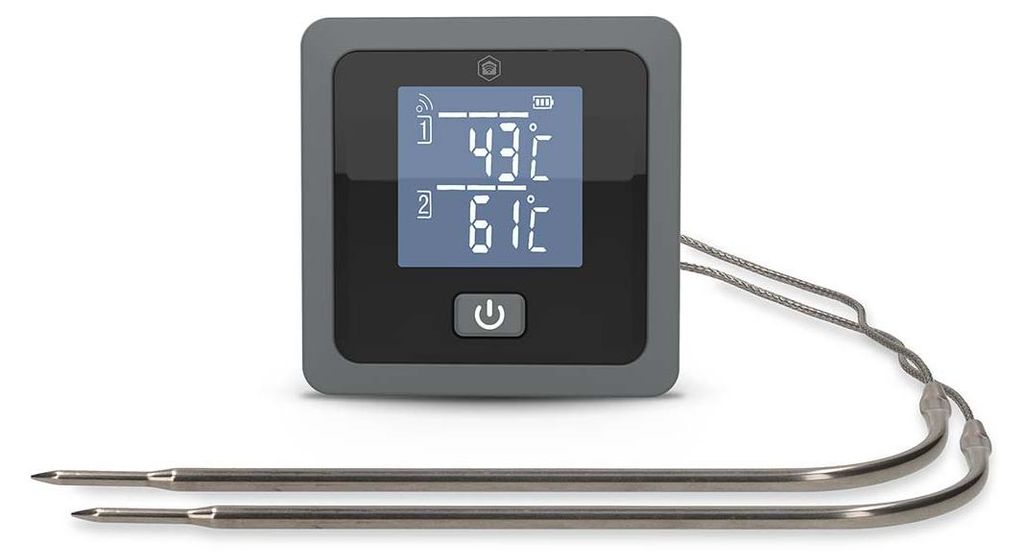 Nedis SmartLife-Fleischthermometer - Push Benachrichtigung / Summer - Bluetooth - Timer - LCD - Anzahl der Sonden: 2 - 1.20 m - Sondenklemmen - Ned...