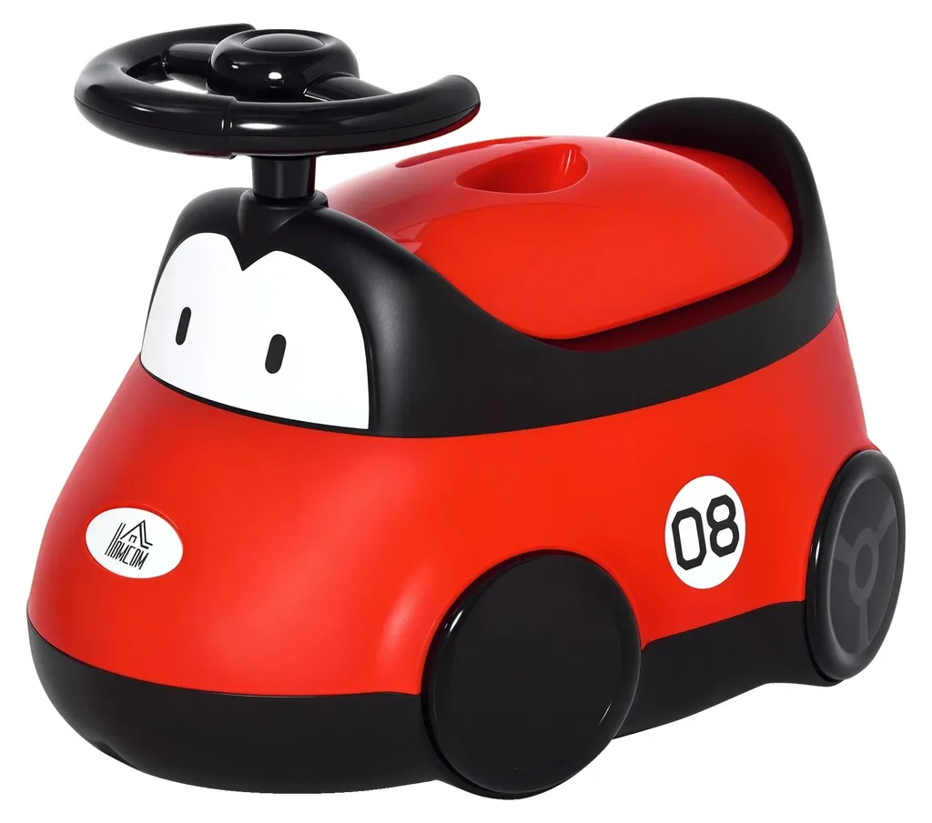 Pot de chambre ergonomique pour bébé - modèle éducatif rouge lavable