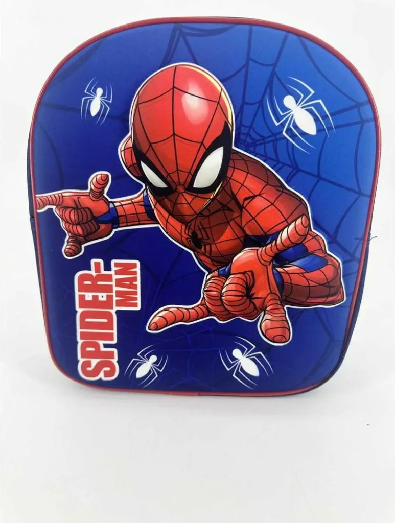 Zainetto Spiderman 3D Asilo P24 | Zaino Bimbo Setino Blu e Rosso