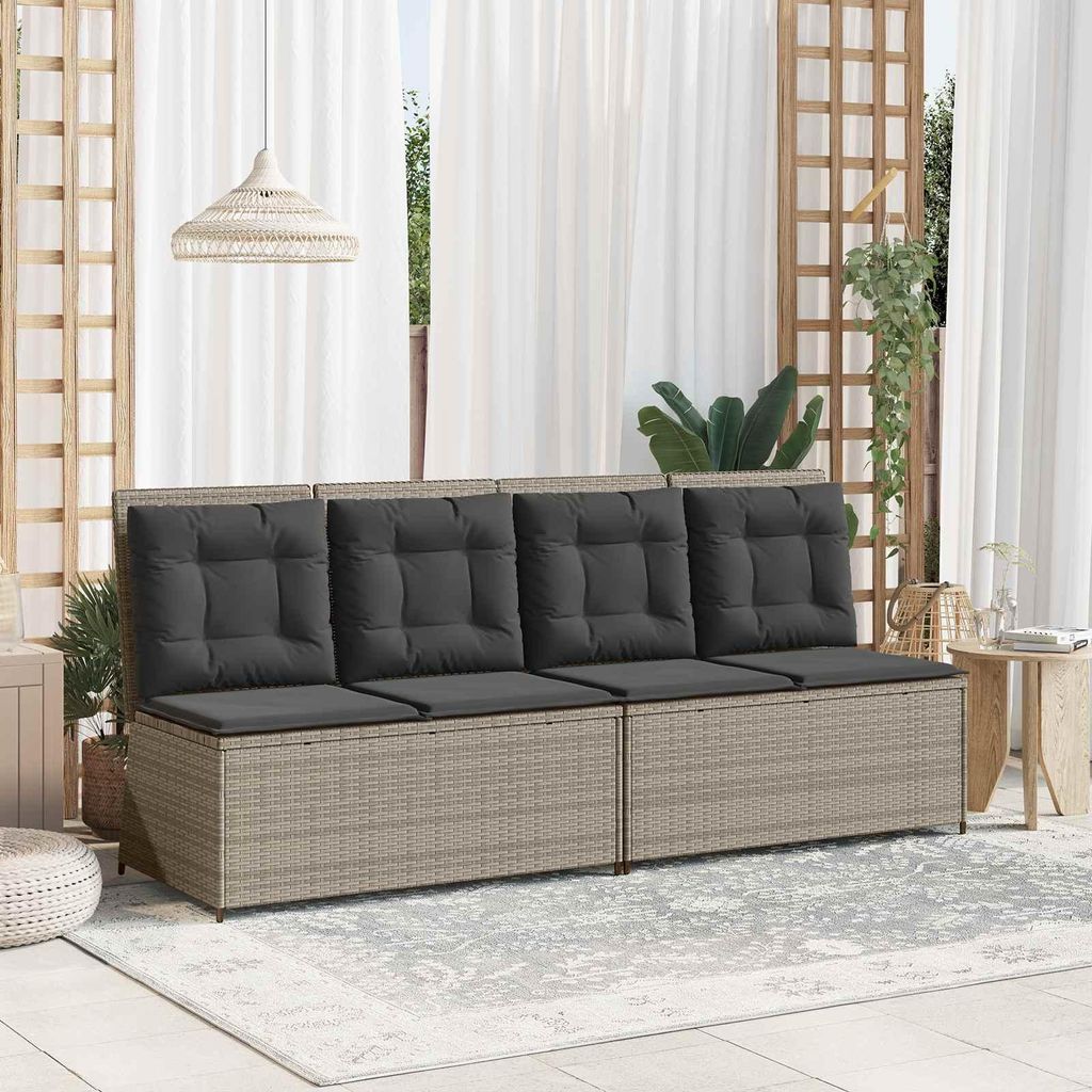 Maison Exclusive - Gartenbank Hellgrau Poly-Rattan