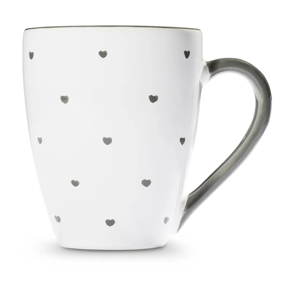 Gmundner Keramik Herzerl Grau Ensemble Petit Déjeuner Gourmet pour 2 - 5