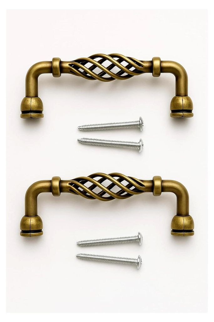 2 antike Möbelgriffe im Bronze-Design, für Schubladen und Kommoden, 100 mm