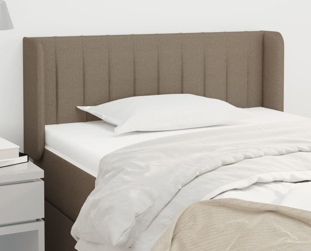 The Living Store Kopfteil mit Ohren Taupe 83x16x78/88 cm Stoff