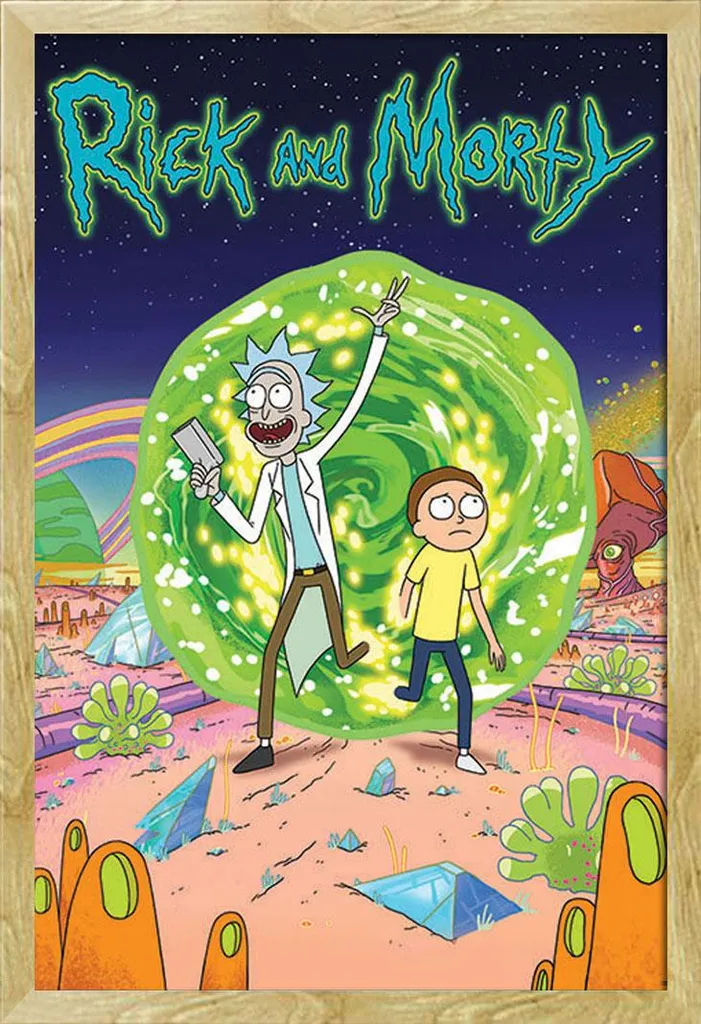 Offerta Rick & Morty Poster + Cornice Shinsuke MDF Faggio 61x91,5 cm