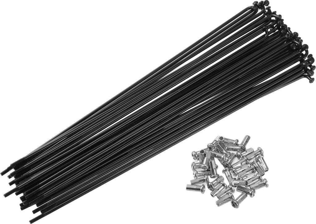 40 Stück Fahrradstahlspeichen 13G Fahrradspeiche 200 mm Länge mit Nippeln Schwarz
