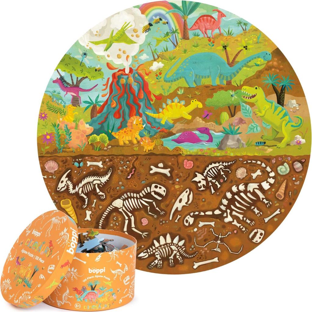 Boppi Puzzle okrągłe Dinozaury Laura Watson 150 elementów Immagine del prodotto 