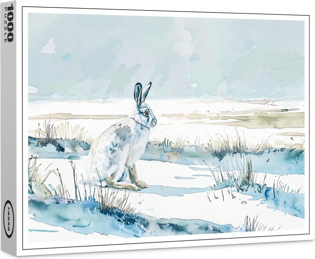 raxxa Premium-Puzzle "Arctic Hare in Winter Landscape", 1000 Teile