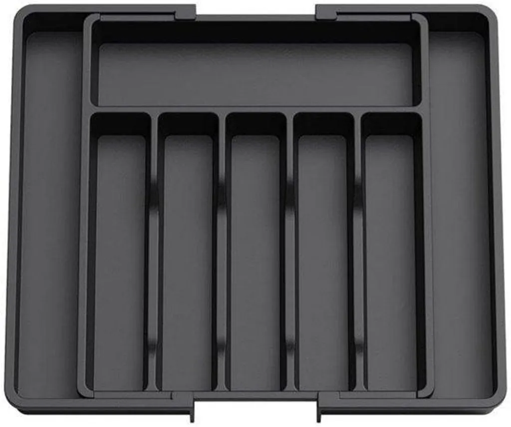 Rangement tiroir pour couverts et assiettes noir - Profondeur 37,5 cm - H8