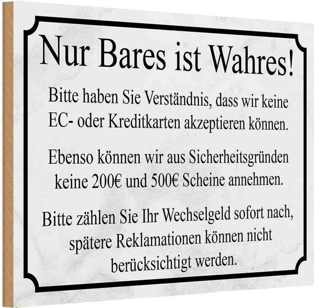 vianmo Holzschild 12x18 cm Nur Bares ist Wahres Dekoration