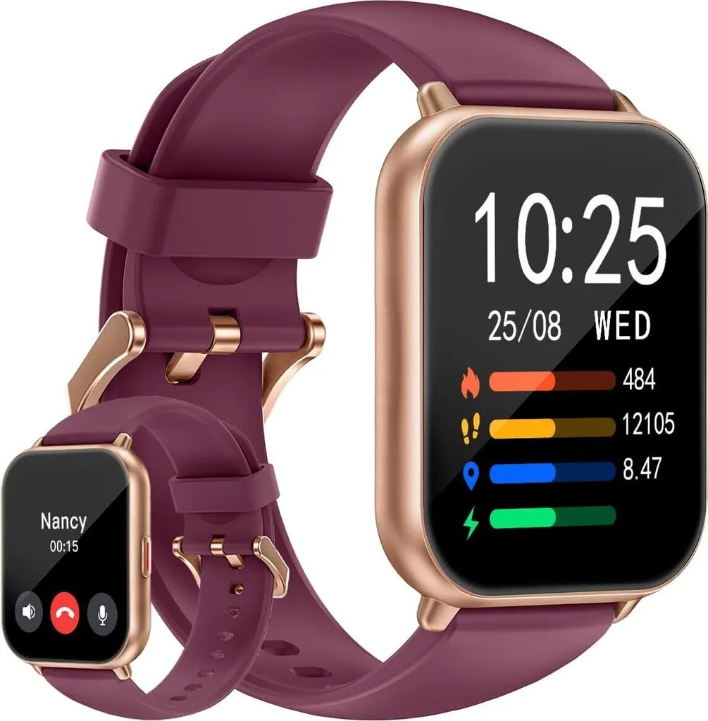 Smartwatch 1.85" HD con Chiamate Bluetooth: Orologio Fitness Uomo e Donna