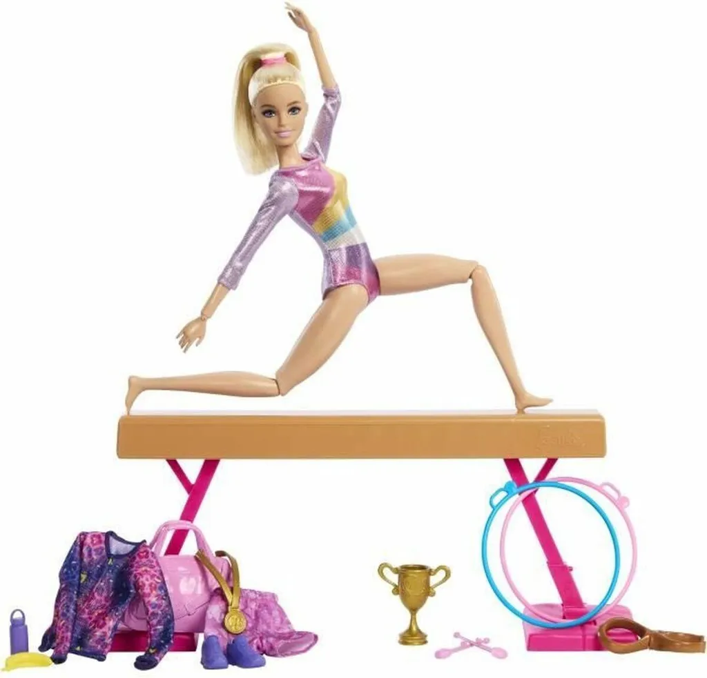 Poupée Barbie Gymnaste Flexible pour Imiter les Vrais Mouvements de Gym