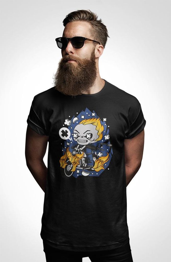 D&B Uni Polo PC00046 Ghost Rider Schwarz-Größe M
