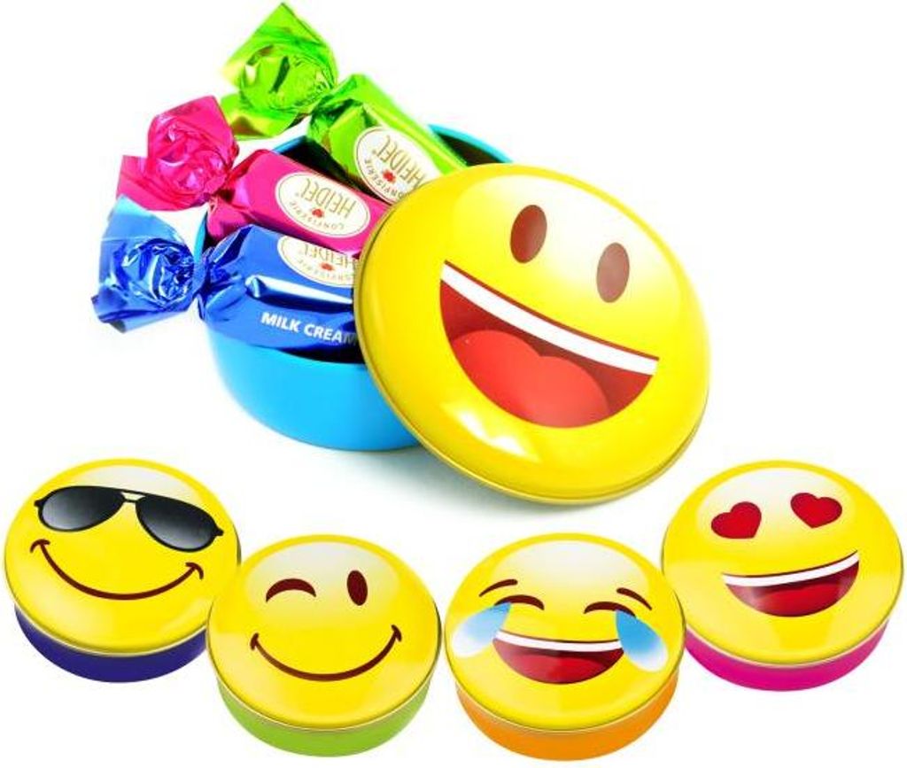 Heidel Emoticon Metalldose mit Pralinen 32g Produktbild 