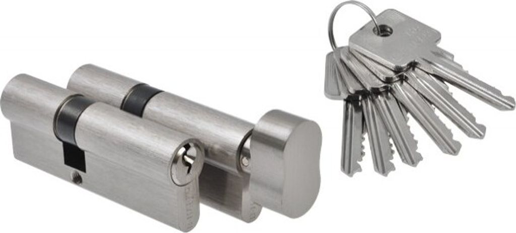 Einsatzsatz Nr. 6 B-Harko H6 30/50+50g/30 mm, Nickel satiniert, 6-polig, Klasse 6.0, 6 Schlüssel