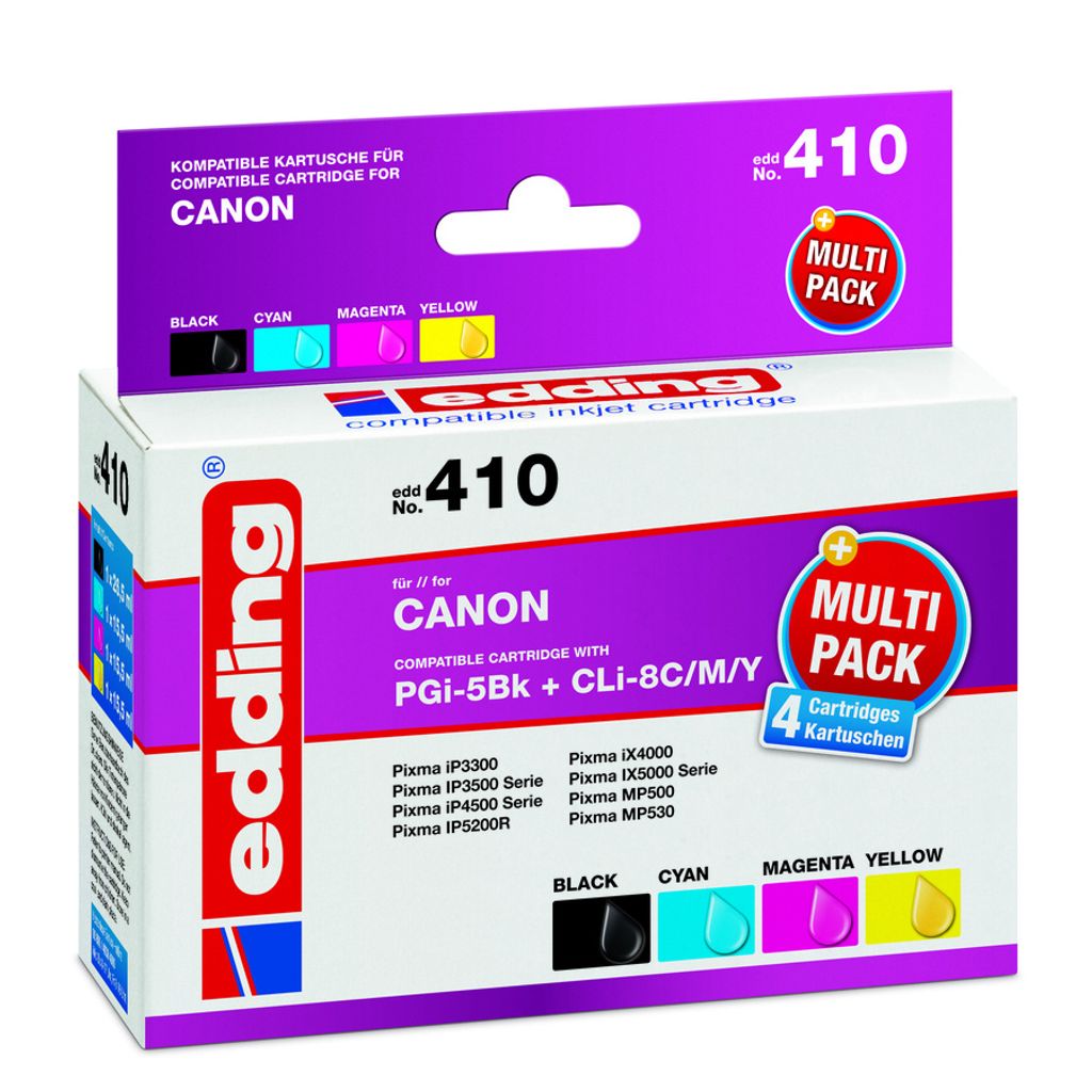 edding Tintenpatrone EDD-410 Multipack Canon PGI-5+CLI-8