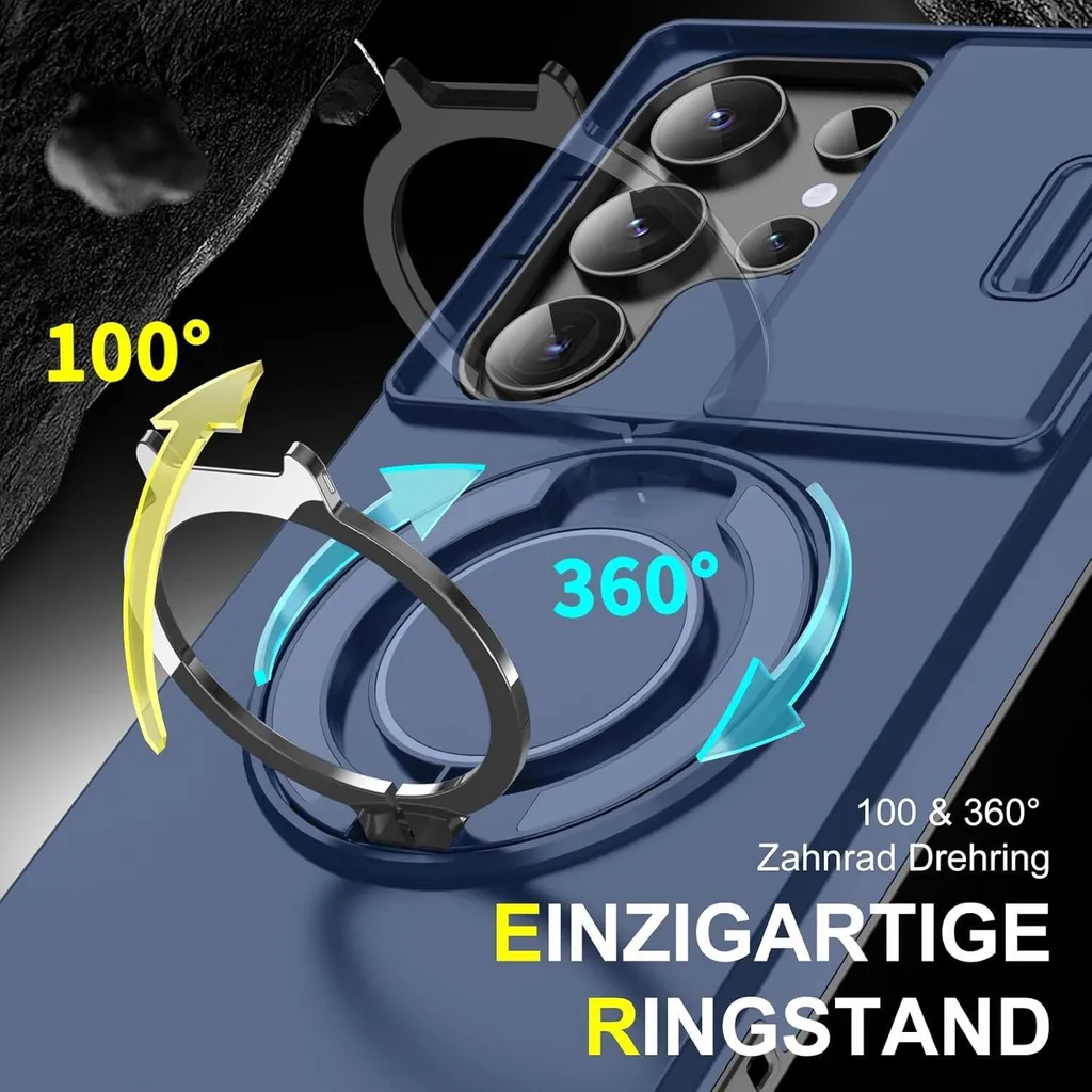 Custodia Militare S22 Ultra 5G: Doppio Strato Blu e Shield Camera - 5